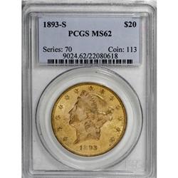 1893-S $20 MS62 PCGS