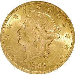 1897 $20 MS62 NGC