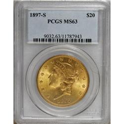 1897-S $20 MS63 PCGS
