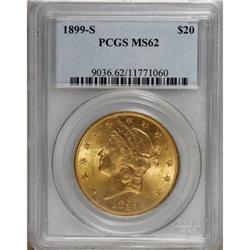 1899-S $20 MS62 PCGS