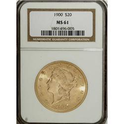 1900 $20 MS61 NGC