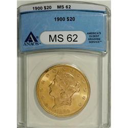 1900 $20 MS62 ANACS