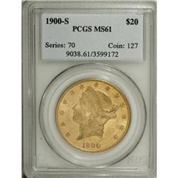 1900-S $20 MS61 PCGS