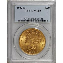 1902-S $20 MS62 PCGS