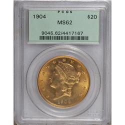 1904 $20 MS62 PCGS