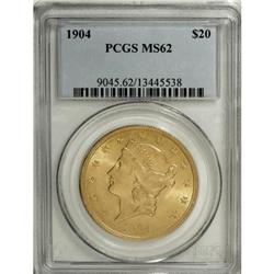 1904 $20 MS62 PCGS