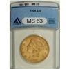 Image 1 : 1904 $20 MS63 ANACS