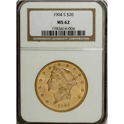 1904-S $20 MS62 NGC