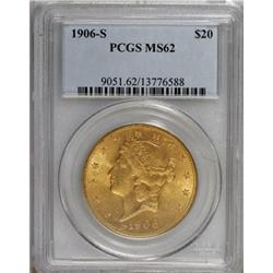 1906-S $20 MS62 PCGS