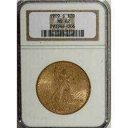 1909-S $20 MS62 NGC