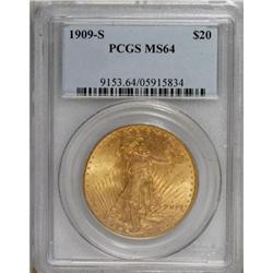 1909-S $20 MS64 PCGS