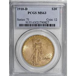 1910-D $20 MS63 PCGS