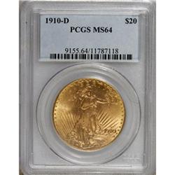 1910-D $20 MS64 PCGS