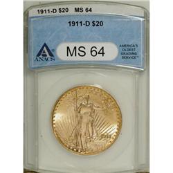 1911-D $20 MS64 ANACS