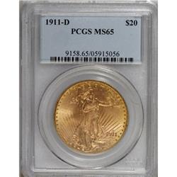 1911-D $20 MS65 PCGS