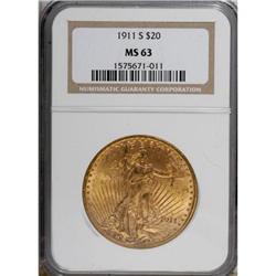 1911-S $20 MS63 NGC