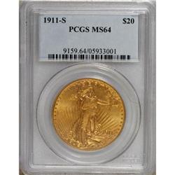 1911-S $20 MS64 PCGS