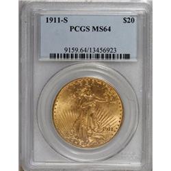 1911-S $20 MS64 PCGS