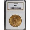 Image 1 : 1912 $20 MS62 NGC