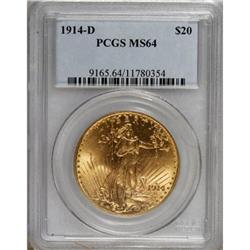 1914-D $20 MS64 PCGS