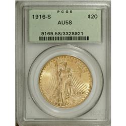 1916-S $20 AU58 PCGS