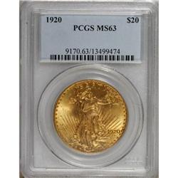 1920 $20 MS63 PCGS