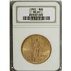 Image 1 : 1922 $20 MS61 NGC