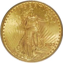 1922 $20 MS64 PCGS