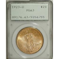 1923-D $20 MS63 PCGS