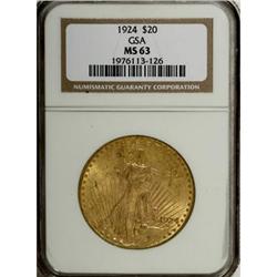 1924 $20 MS63 NGC