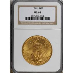 1924 $20 MS64 NGC