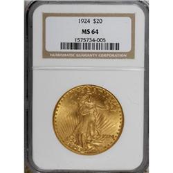 1924 $20 MS64 NGC