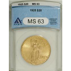 1925 $20 MS63 ANACS