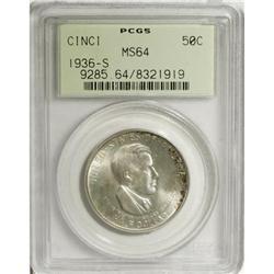 1936-S 50C Cincinnati MS64 PCGS