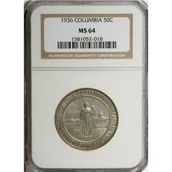 1936 50C Columbia MS64 NGC