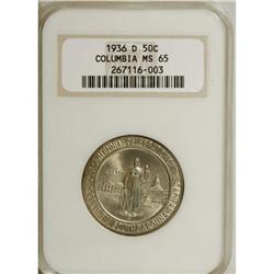 1936-D 50C Columbia MS65 NGC