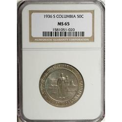 1936-S 50C Columbia MS65 NGC