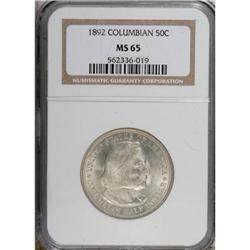 1892 50C Columbian MS65 NGC