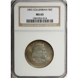 1892 50C Columbian MS65 NGC