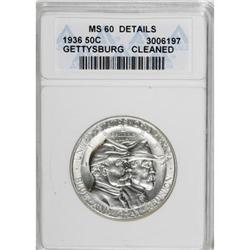 1936 50C Gettysburg MS60 ANACS