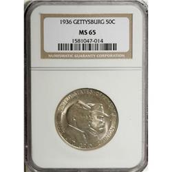 1936 50C Gettysburg MS65 NGC
