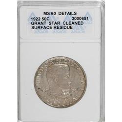 1922 50C Grant with Star MS60 ANACS