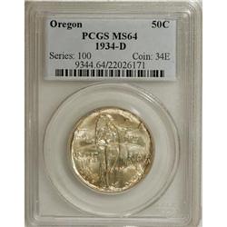 1934-D 50C Oregon MS64 PCGS