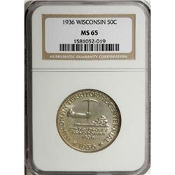 1936 50C Wisconsin MS65 NGC