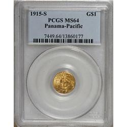 1915-S G$1 Panama-Pacific Gold Dollar MS64 PCGS