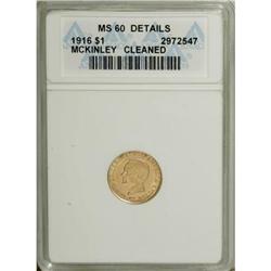 1916 G$1 McKinley MS60 ANACS