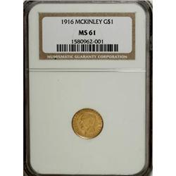 1916 G$1 McKinley MS61 NGC