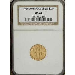1926 $2 1/2 Sesquicentennial MS61 NGC