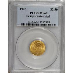 1926 $2 1/2 Sesquicentennial MS62 PCGS