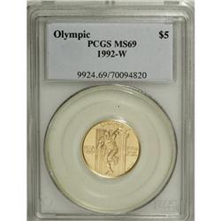 1992-W G$5 Olympic Gold Five Dollar MS69 PCGS
